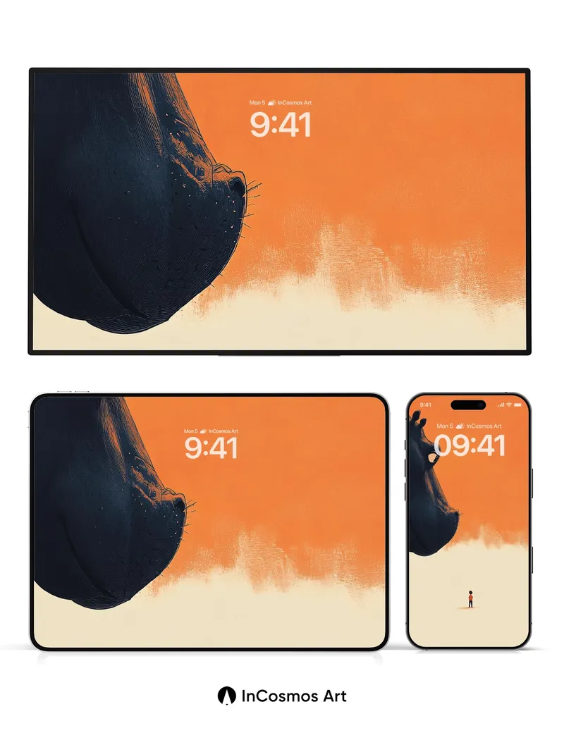 Surreal Gaze Wallpaper with Giant Hippo