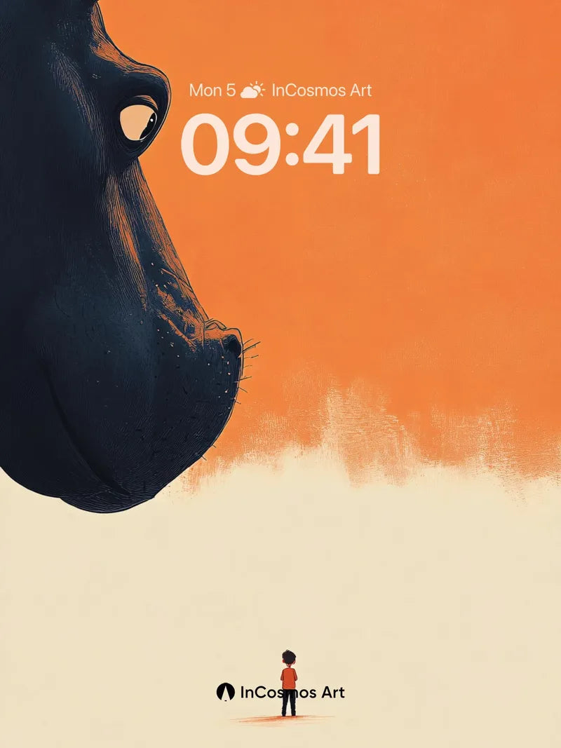 Surreal Gaze Wallpaper with Giant Hippo