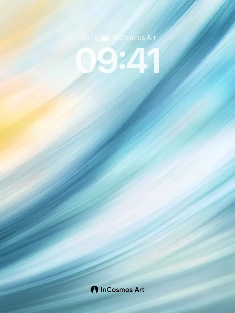 Serene Waveform Wallpaper with Ethereal Light Trails