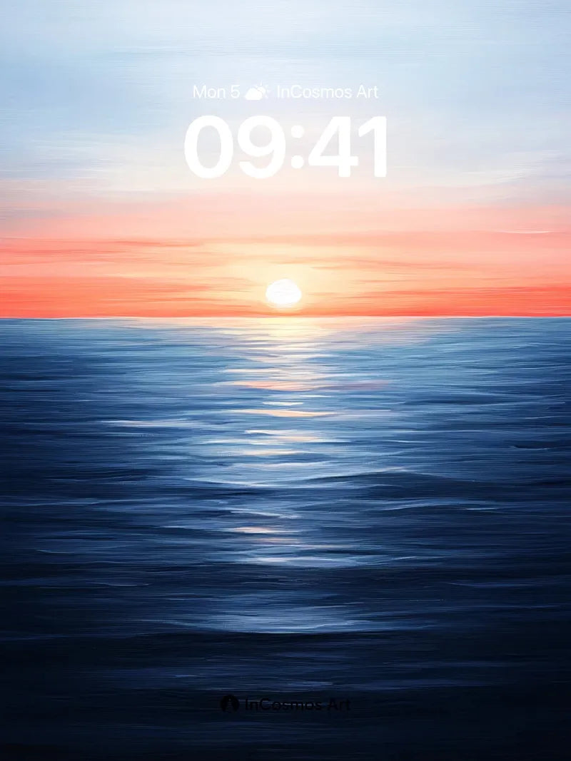 Serenity Horizon Wallpaper with Sunlit Reflections