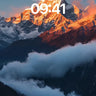 Golden Peak Wallpaper with Cloud Veil wallpaper for iPhone, iPad & Mac