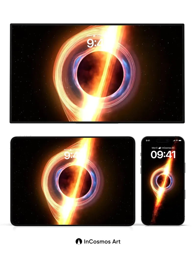 Cosmic Echo Wallpaper with Light Whirlpool