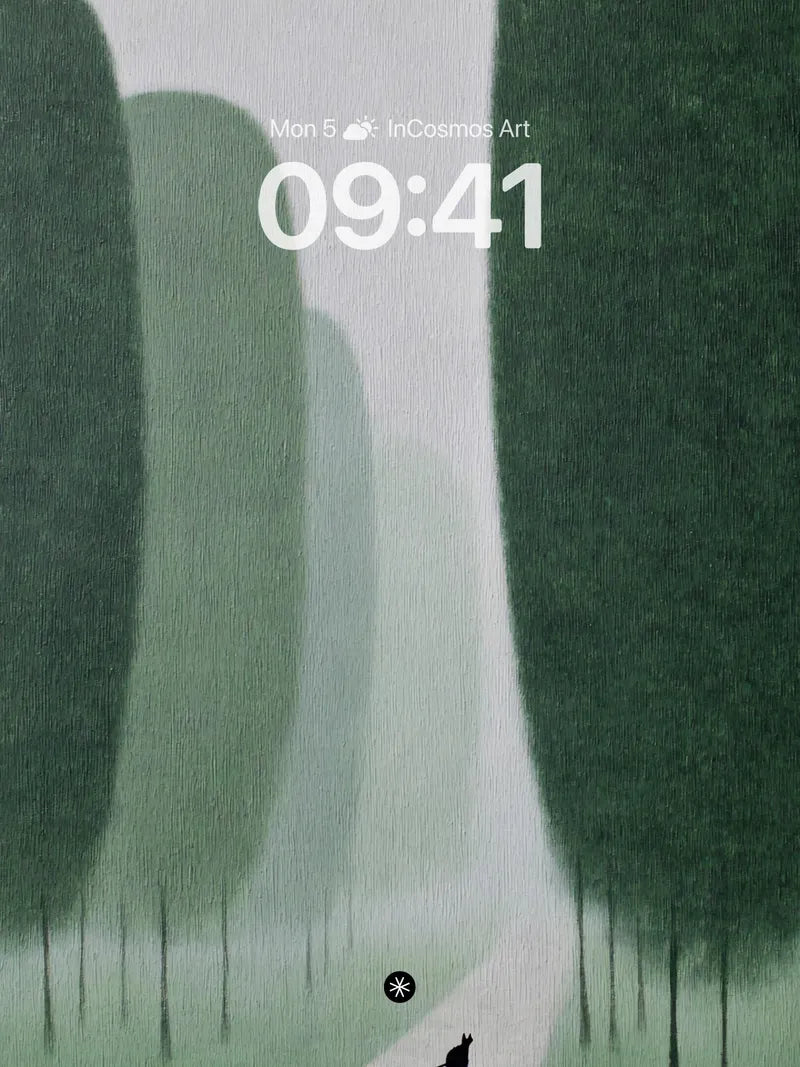 Serene Pathway Wallpaper with Misty Trees