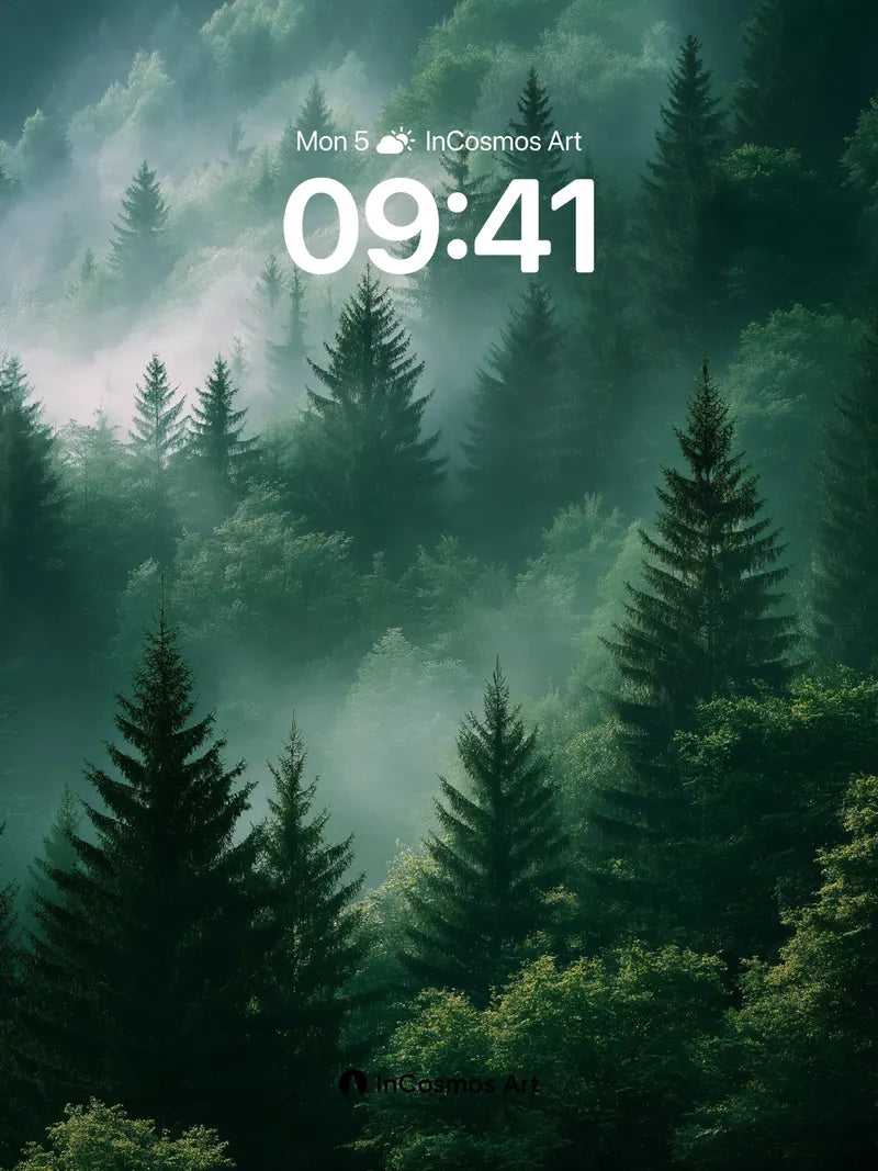 Whispering Pine Wallpaper with Mist Veil