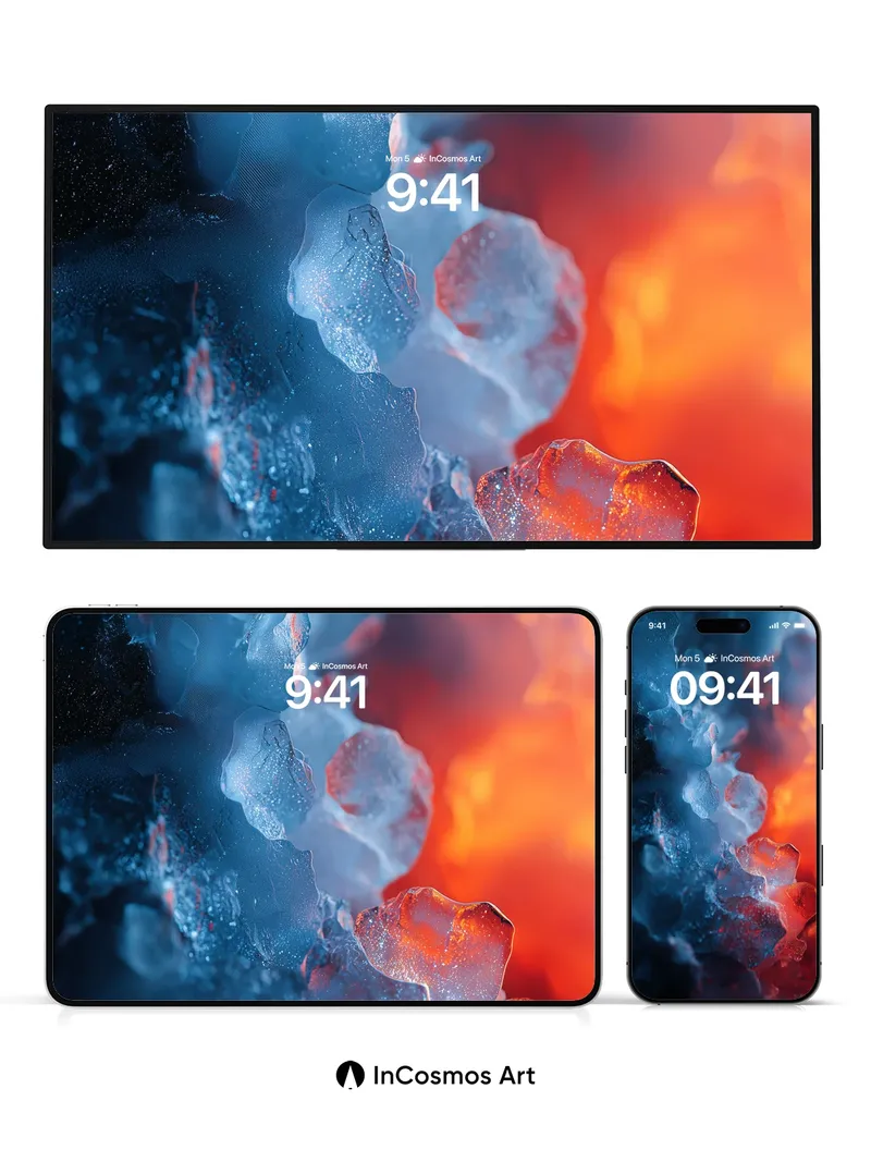 Frozen Ember Wallpaper with Living Light