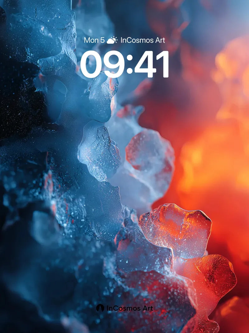 Frozen Ember Wallpaper with Living Light