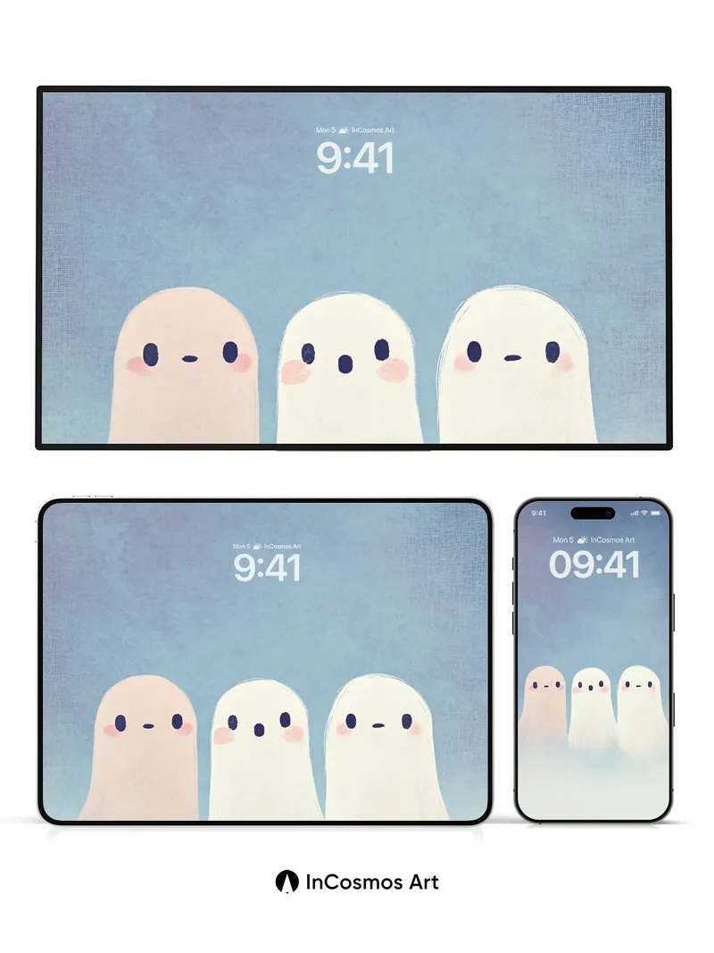 Whispering Ghosts Wallpaper with Soft Mist