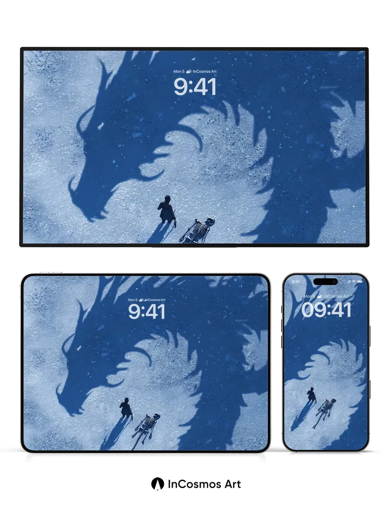 Frozen Shadow Dragon Wallpaper with Silent Walkers