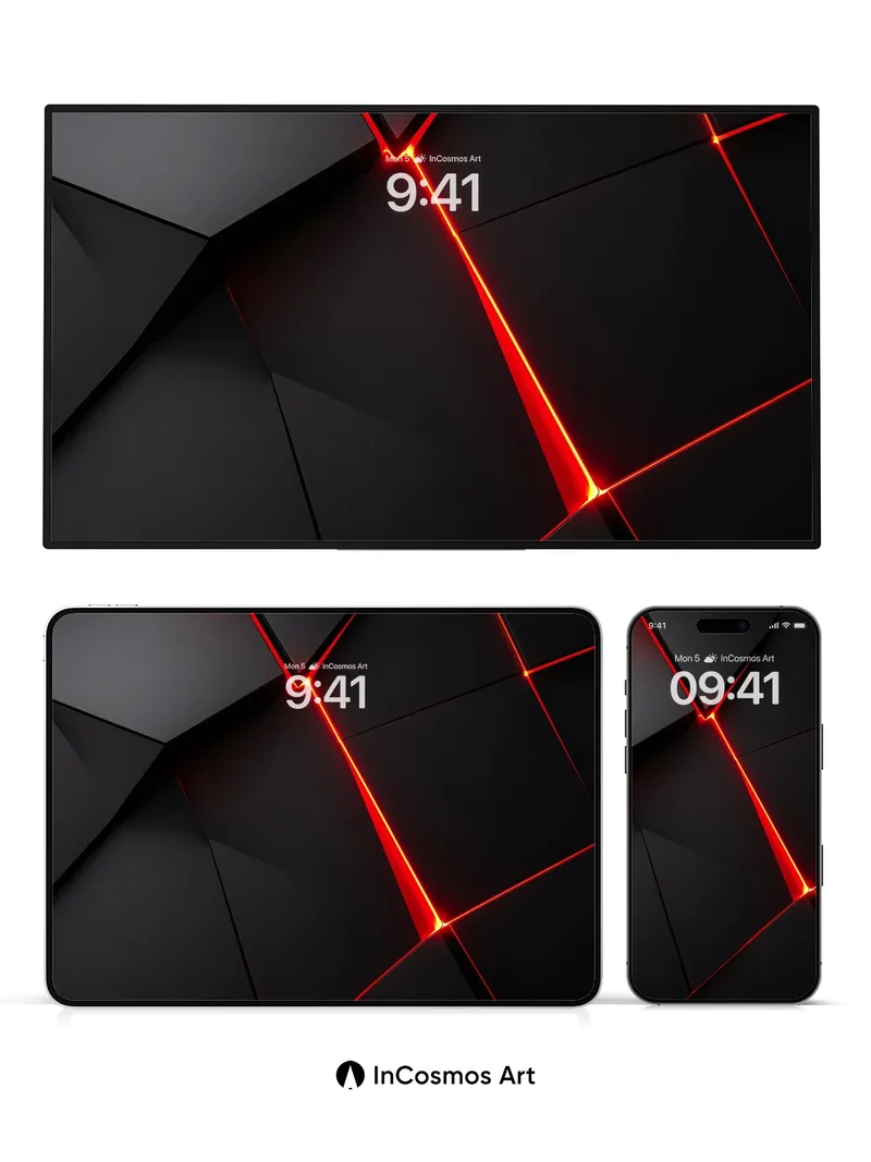 Futurist Grid Wallpaper with Neon Veins