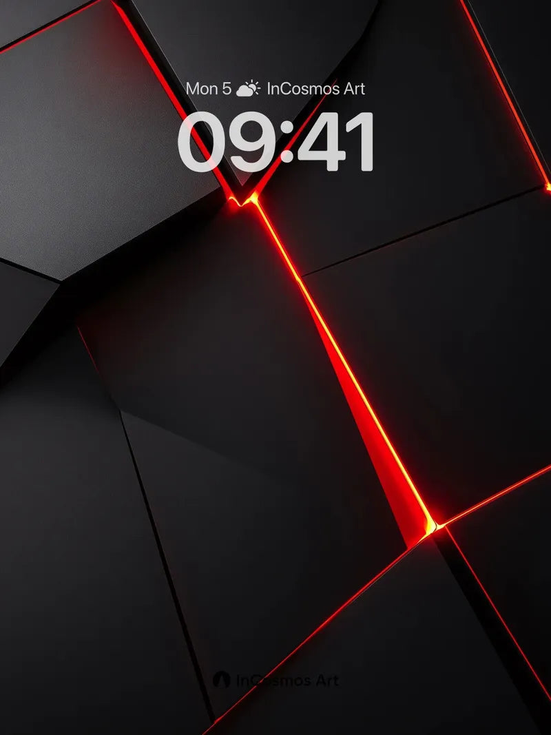 Futurist Grid Wallpaper with Neon Veins