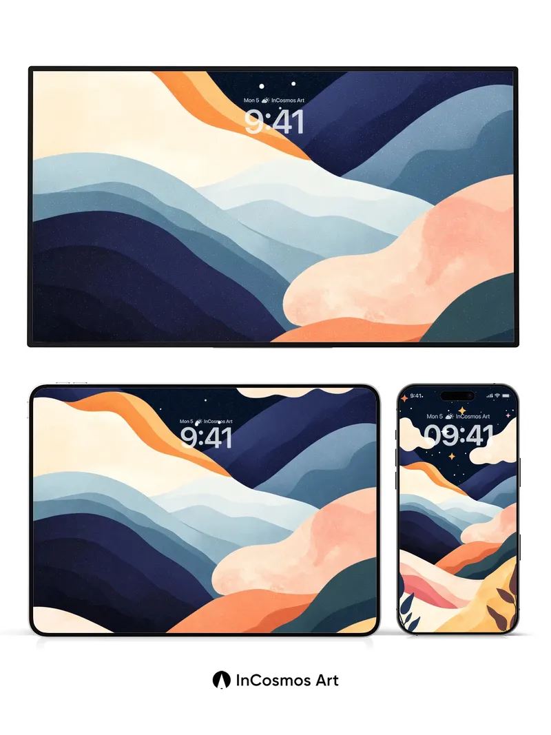 Stellar Dunes Wallpaper with Cosmic Whispers