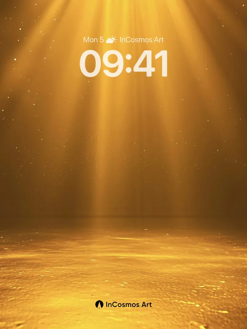Golden Hymn Wallpaper with Celestial Rays wallpaper for iPhone, iPad & Mac