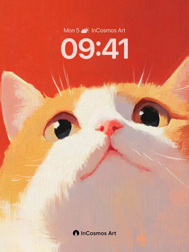 Curious Gaze Wallpaper with Velvet Orange Hues wallpaper for iPhone, iPad & Mac