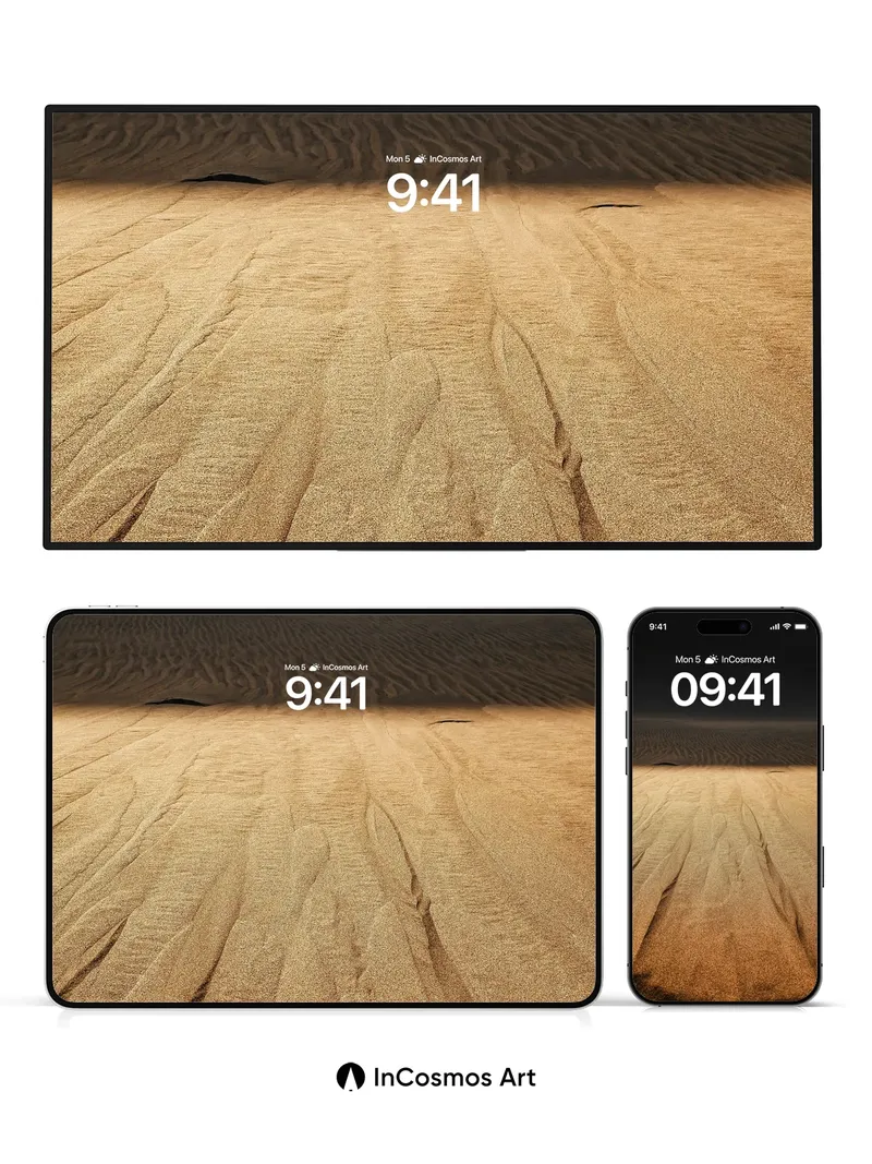 Serenity Dune Wallpaper with Shadowed Horizon