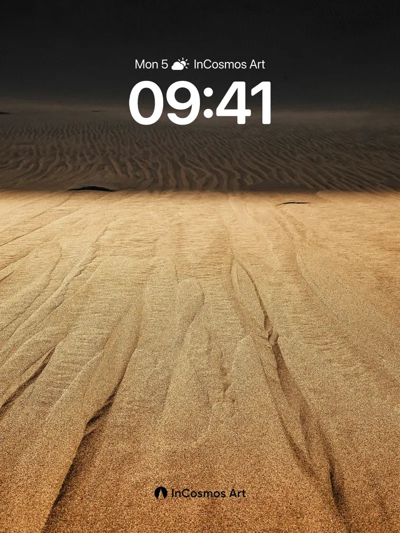 Serenity Dune Wallpaper with Shadowed Horizon