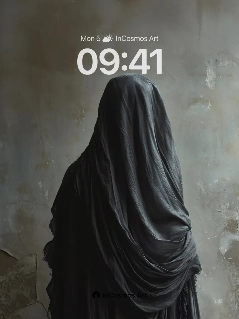 Silent Veil Wallpaper with Draped Shadows