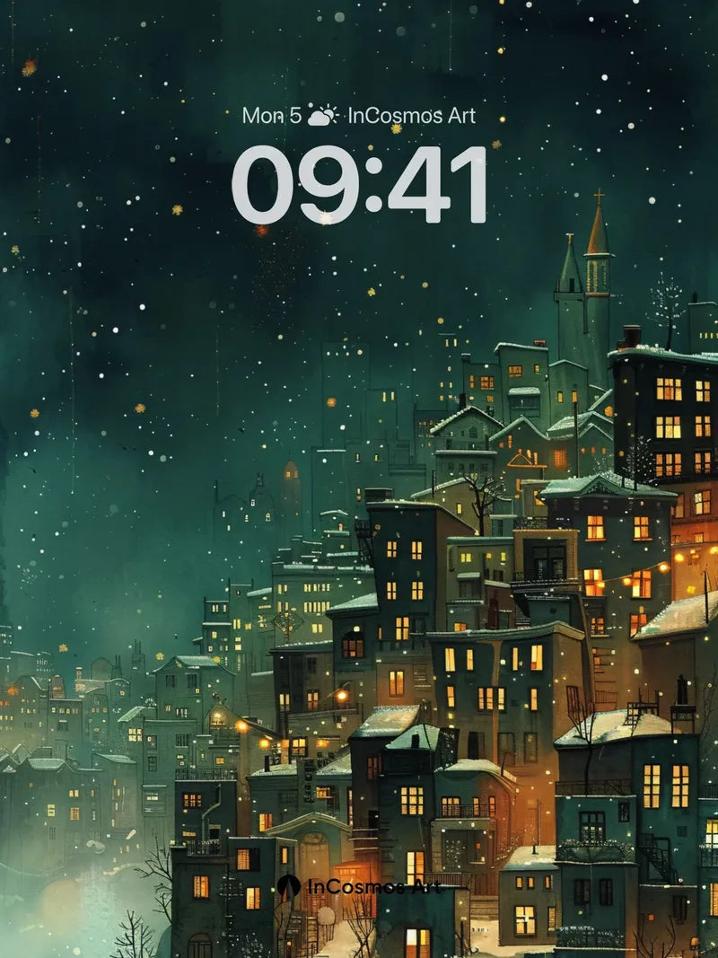 Moonlit Frost Wallpaper with Whispering Windows