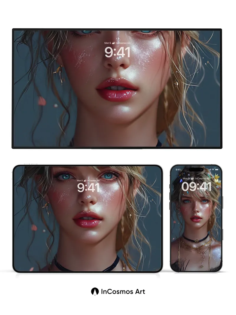 Luminous Gaze Wallpaper with Celestial Accents