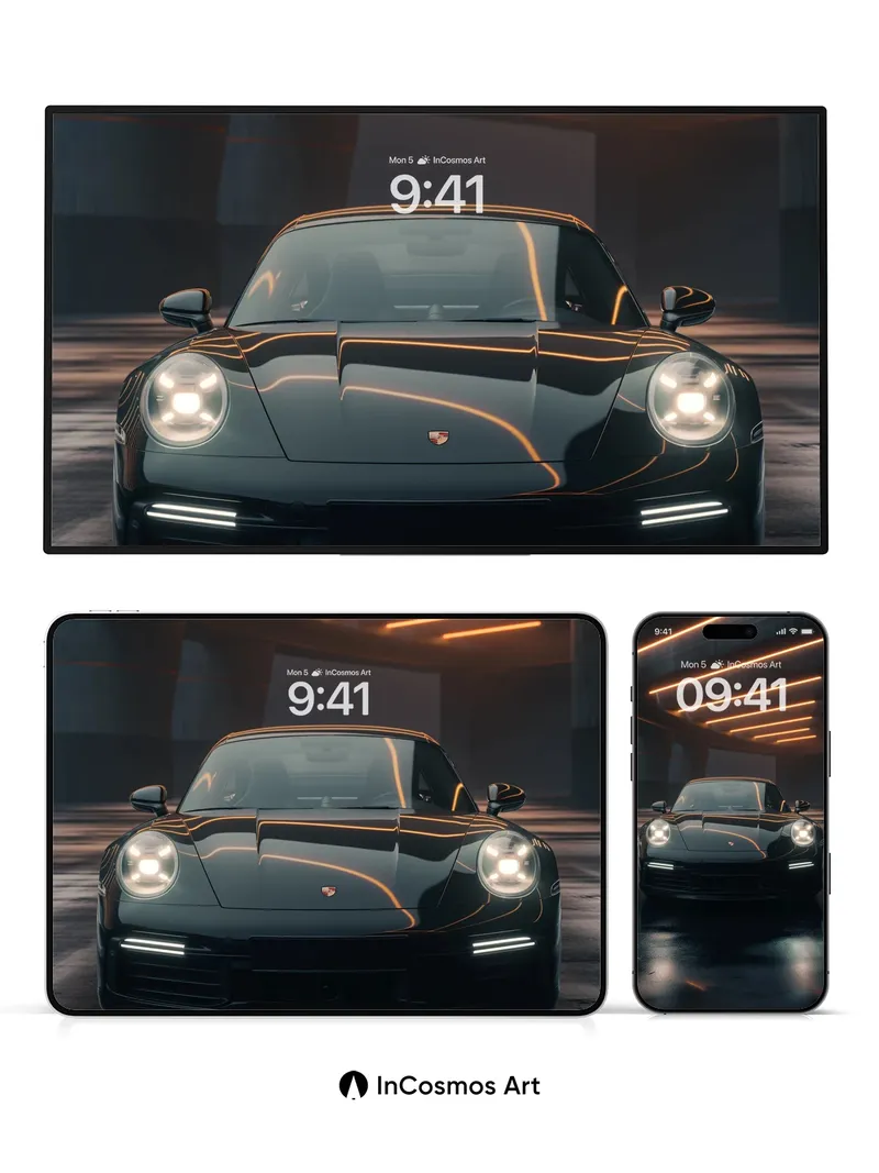 Neon Pulse Wallpaper with Obsidian Sheen