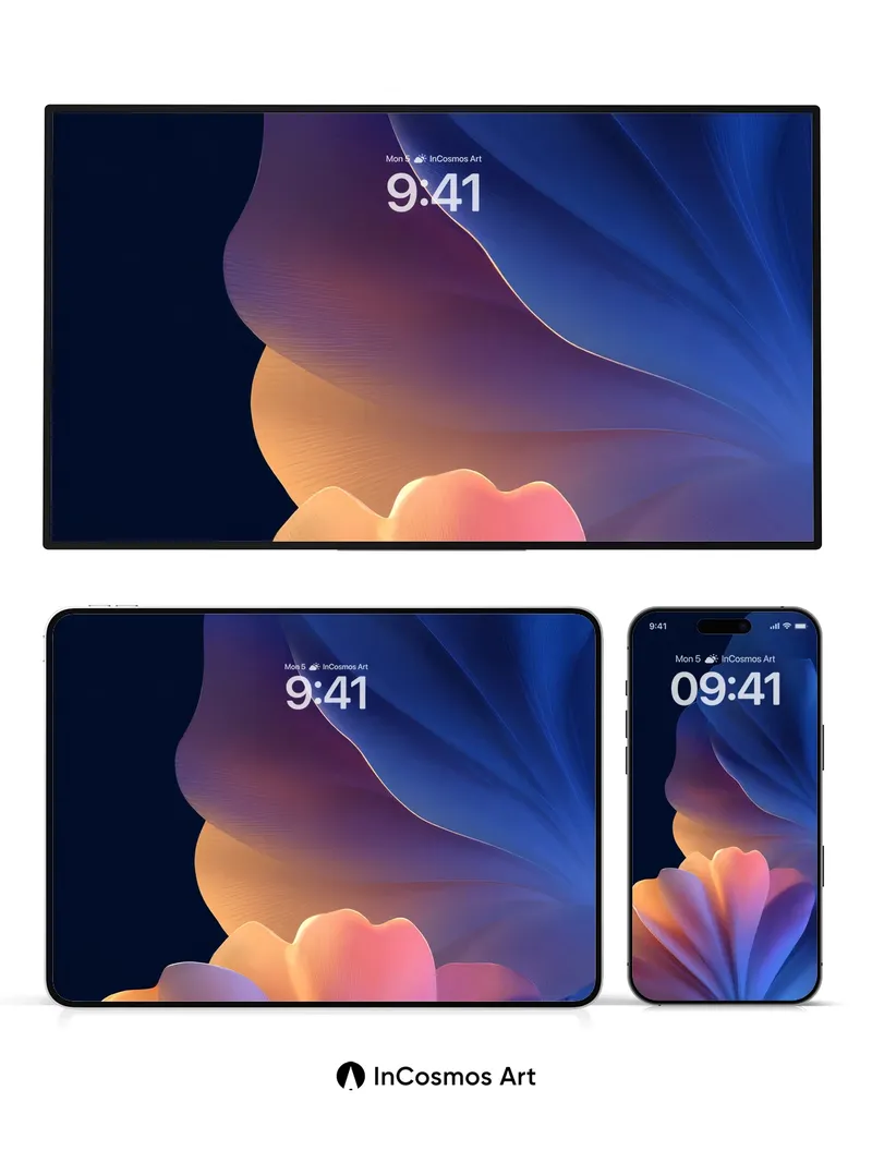 Luminous Petal Wallpaper with Ethereal Gradient