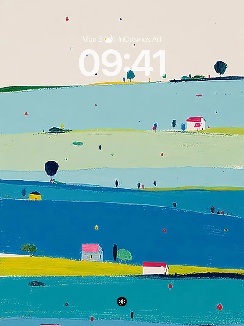 Serene Abstract Landscape Wallpaper with Layered Hills wallpaper for iPhone, iPad & Mac