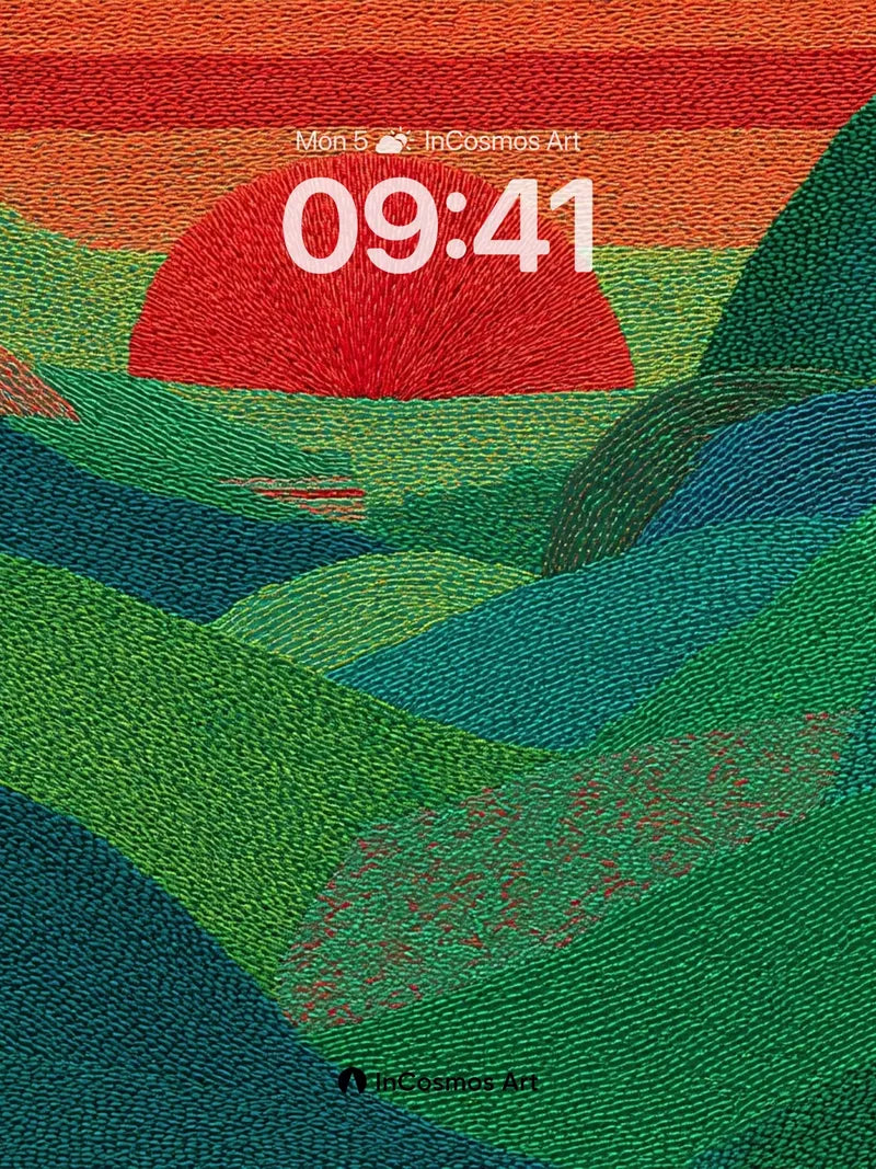 Ember Valley Wallpaper with Stitched Light