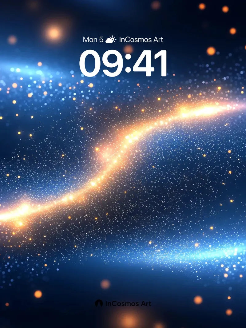 Stellar Veil Wallpaper with Golden Trails