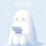 Serene Ghost Wallpaper with Soft Reading Light wallpaper for iPhone, iPad & Mac