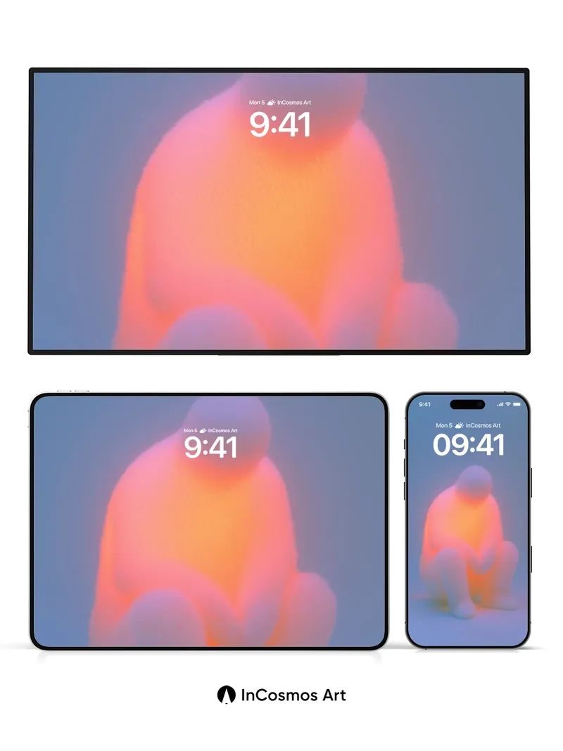 Hushed Light Wallpaper with Glowing Form