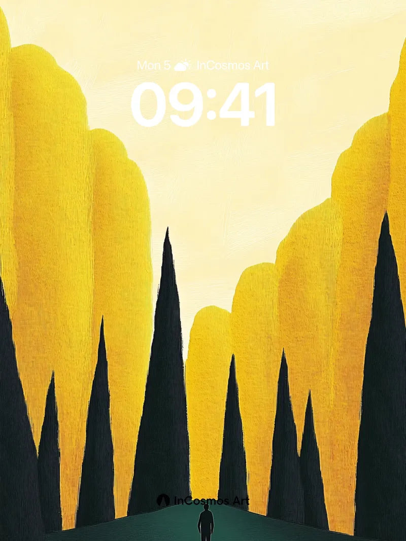 Golden Silence Wallpaper with Shadowed Peaks