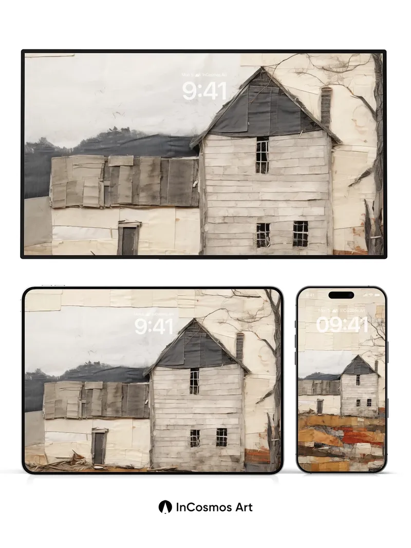 Weathered Silence Wallpaper with Patchwork Sky