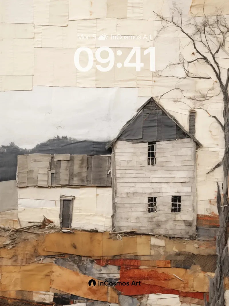 Weathered Silence Wallpaper with Patchwork Sky