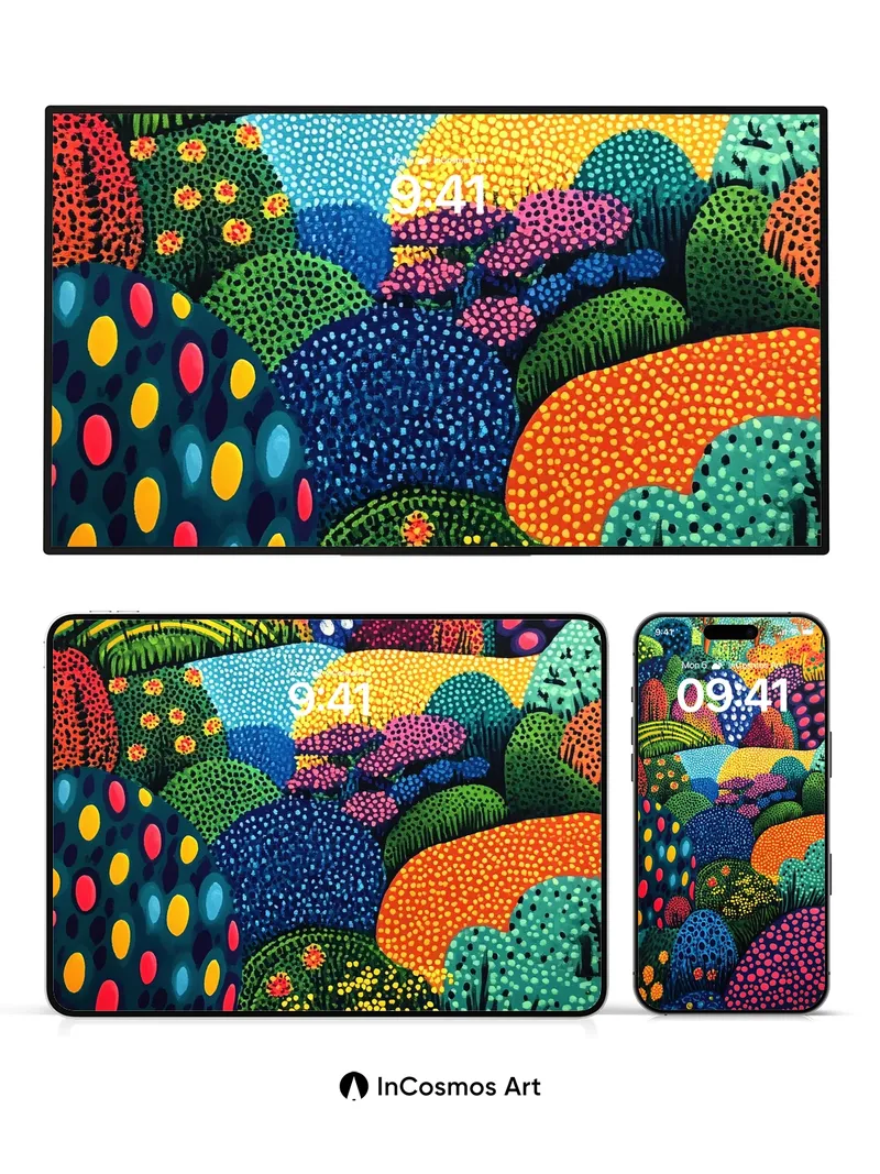 Polka-Dot Forest Wallpaper with Living Color
