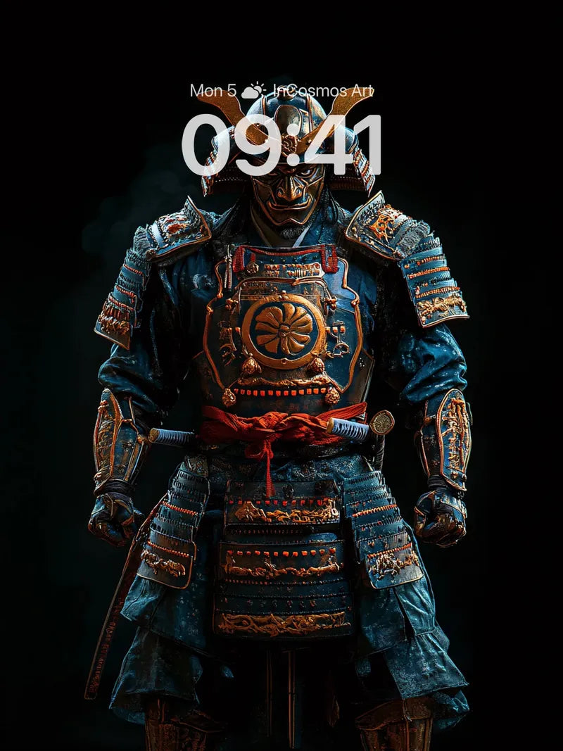 Shadowed Steel Wallpaper with Samurai Grace