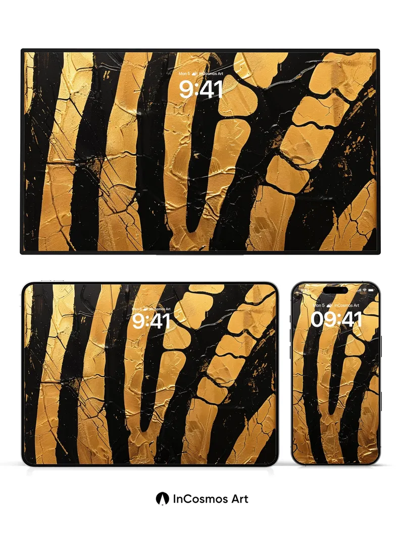 Golden Vein Wallpaper with Cracked Armor