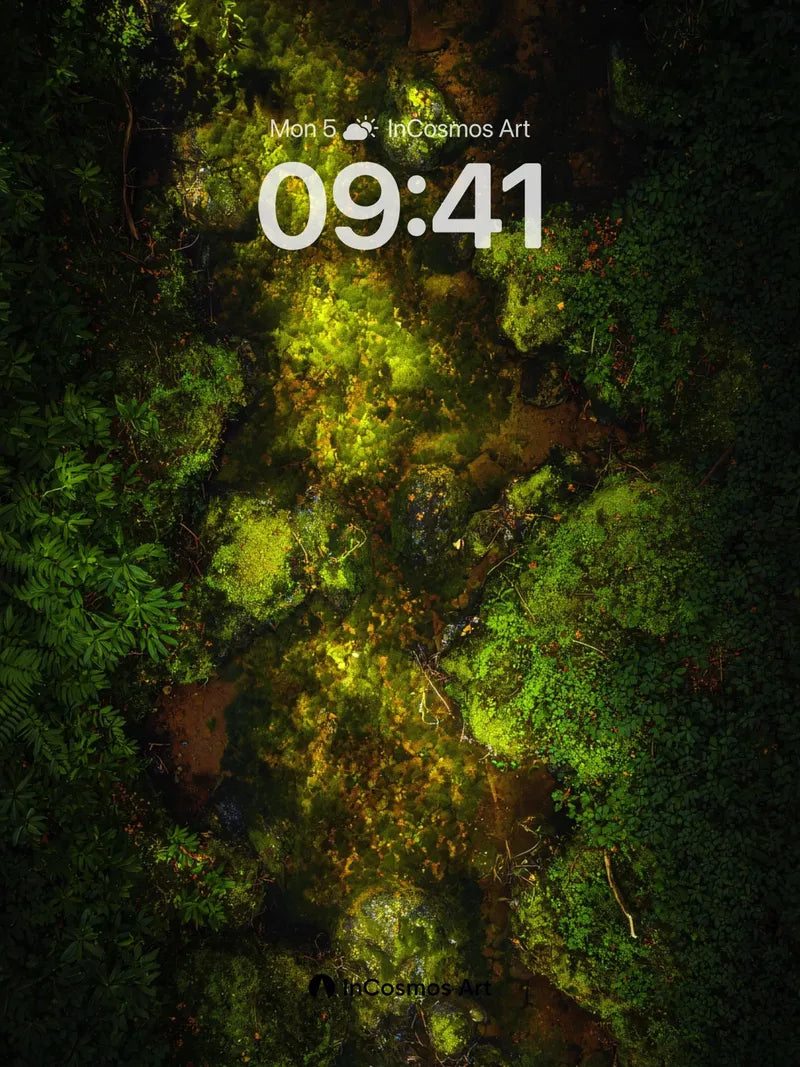 Luminous Moss Wallpaper with Forest Pulse