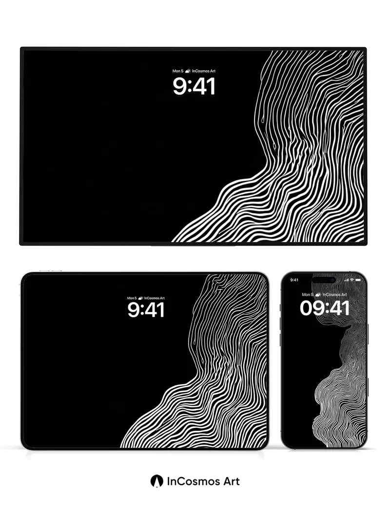 Silent Contour Wallpaper with Whispering Lines