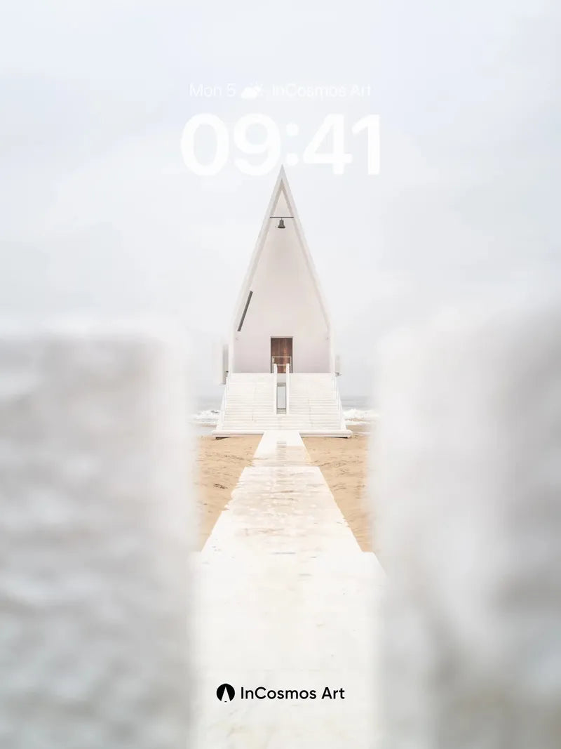 Serenity Pathway Wallpaper with Architectural Silence