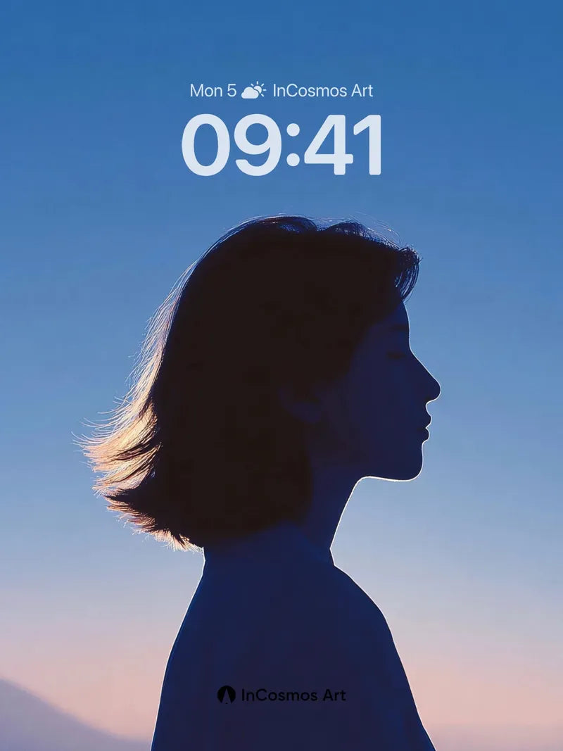 Silhouetted Solitude Wallpaper with Horizon Hush