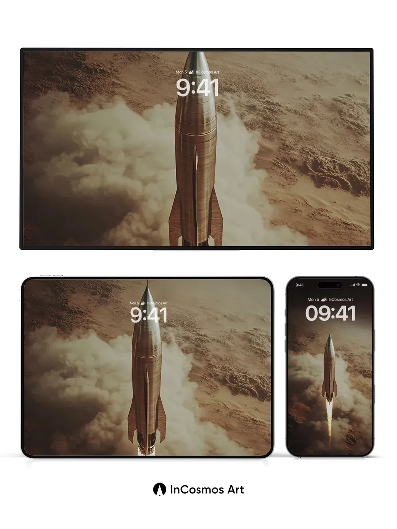 Ascendant Fire Wallpaper with Metallic Sheen