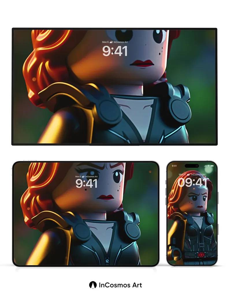Fierce Brick Portrait Wallpaper with LEGO Texture