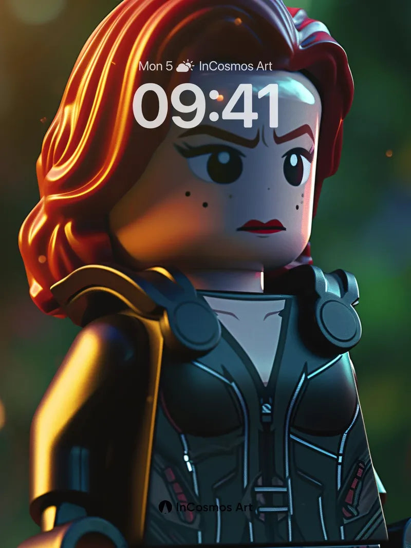 Fierce Brick Portrait Wallpaper with LEGO Texture