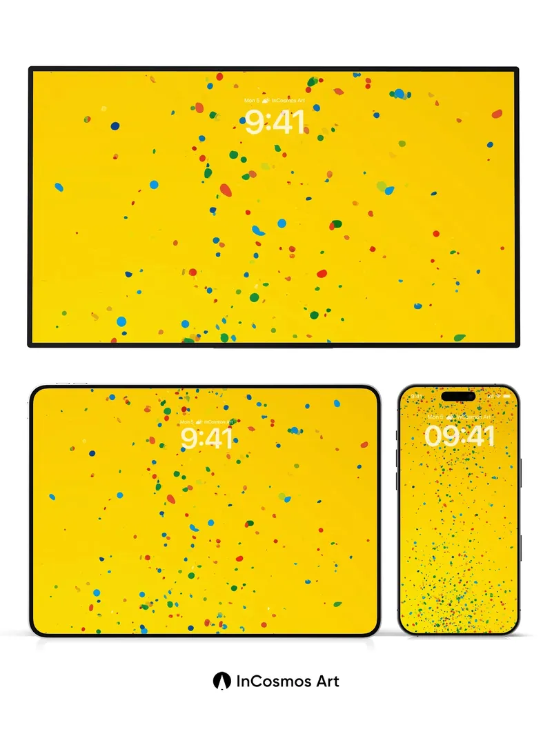 Joyful Splatter Wallpaper with Rainbow Confetti