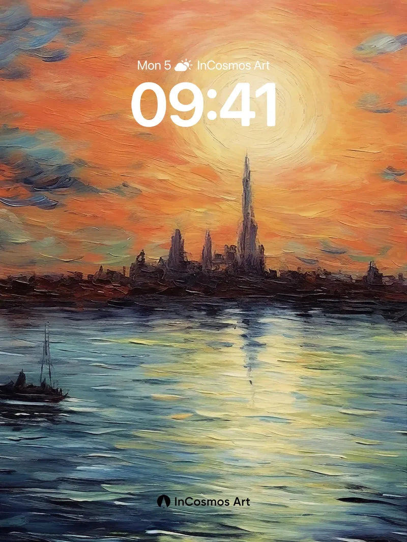 Golden Hush Wallpaper with Cathedral Silhouettes