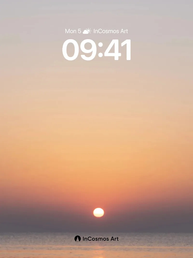 Serene Horizon Wallpaper with Golden Sunbeam