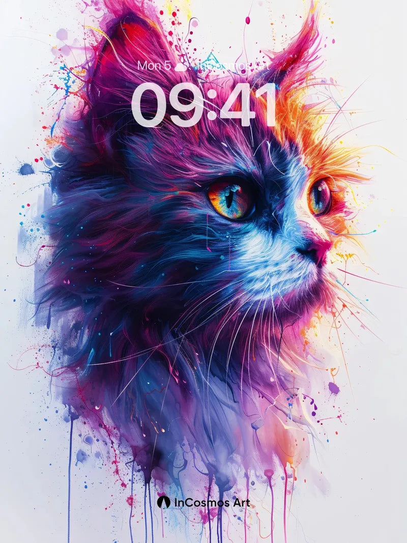 Electric Fur Wallpaper with Cosmic Whiskers