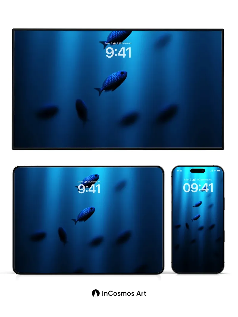 Serenity Deep Wallpaper with Floating Shadows