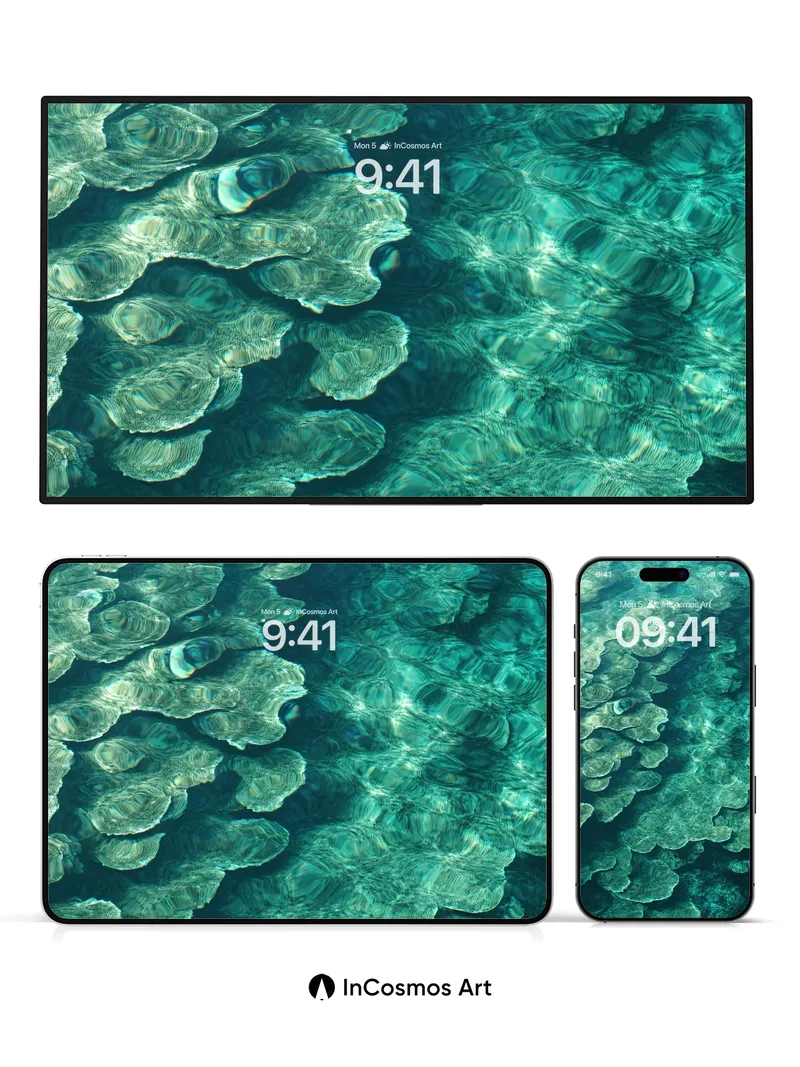 Sapphire Currents Wallpaper with Living Light