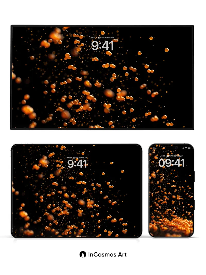 Golden Dust Storm Wallpaper with Floating Particles