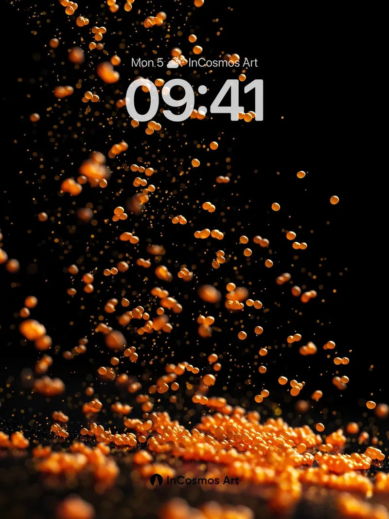 Golden Dust Storm Wallpaper with Floating Particles